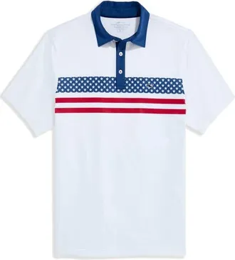Vineyard Vines Americana Stripe Sankaty Performance Polo in American Flag Stripe at Nordstrom, Size Xx-Large