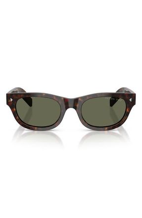 Prada 52mm Polarized Cat Eye Sunglasses in Havana /Green Polar at Nordstrom