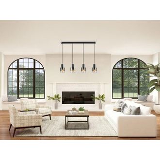 Schuller Lámpara de techo alargada venize 4L negro/smoke