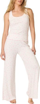 PJ Salvage Pretty Petals Stretch Jersey Pajamas in Sweet Pink at Nordstrom, Size X-Large