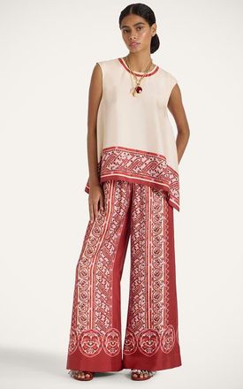 La DoubleJ San Carlo Top in Cobra Plac&eacute;e Red at Nordstrom, Size Small