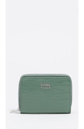 Bimba & Lola Shiny Textured Wallet in Pastel Green at Nordstrom