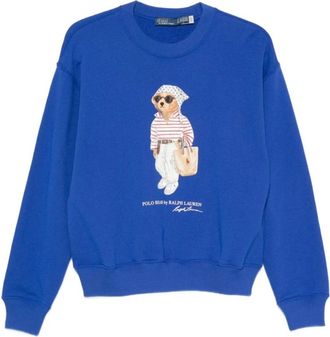 Polo Ralph Lauren Island Flc-Knt Sweatshirt - Dames - Sweatshirts - Blauw - M - Katoen - Hoodies & sweatvesten