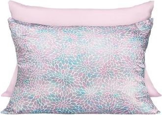 Turbie Twist 2 Pack Double Sided Satin Pillowcase Set in Pink at Nordstrom, Size Full