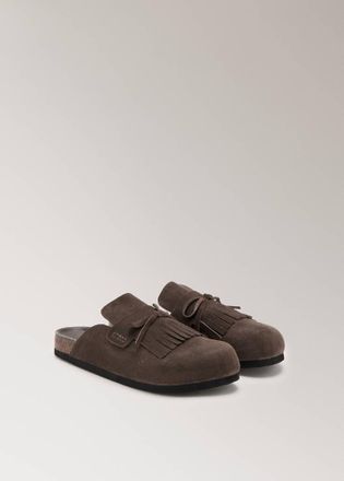 Mango Scarpe pelle zoccolo marrone - Donna - 36 - MANGO