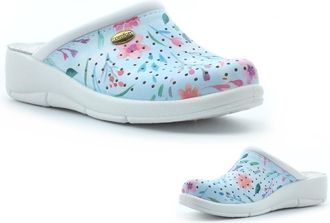 Generic Womens Wedge Heel Sandals Womens Wedge Heel Clogs Size 3 Girls Clogs Size 5 Ladies Sandals Leather Insole Coated Leather Upper Sizes 3-9 Floral Print 