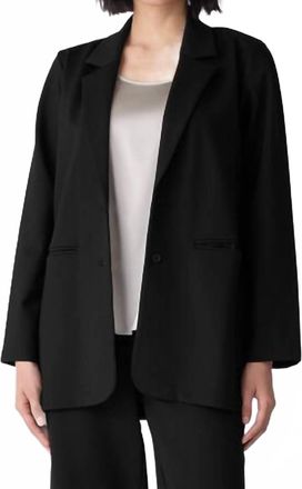 Eileen Fisher Washable Flex Ponte Long Blazer In Black