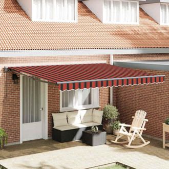vidaXL Toldo Retr&aacute;ctil Manual Naranja Y Marr&oacute;n 400x300 Cm Tela Vidaxl