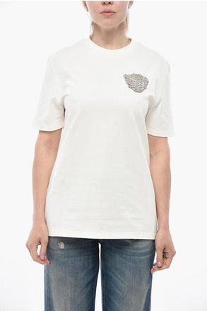 Jil Sander Cotton Crewneck T-Shirt With Jewel Pin size S
