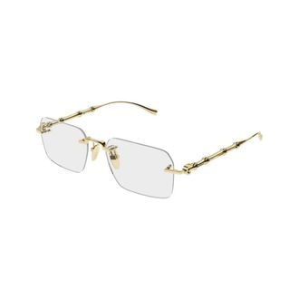 Gucci Rechthoekig Metalen Optisch Montuur - Heren - Brillen - Geel - 56 MM - Accessoires