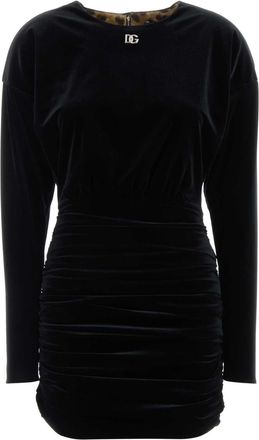 Dolce & Gabbana Black Velvet Mini Dress
