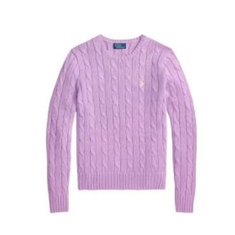 Polo Ralph Lauren Round-neck Knitwear, female, Purple, Size: XS Polo Ralph Lauren Sweaters