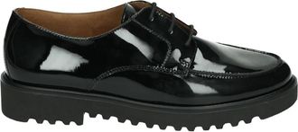 Paul Green Elegante Zwarte Lage Hakken - Dames - Veterschoenen - Zwart - 40 EU - Leer - Schoenen