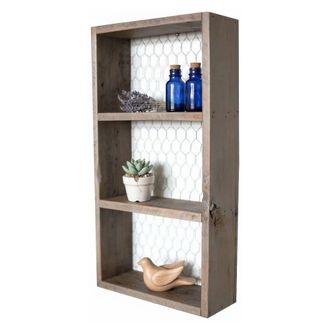 Dmora Estante Torraca, 2 Niveles, Hecho A Mano, Madera De Abeto, Acabado Natural, 30x9x60h Cm Marr&oacute;n Natural