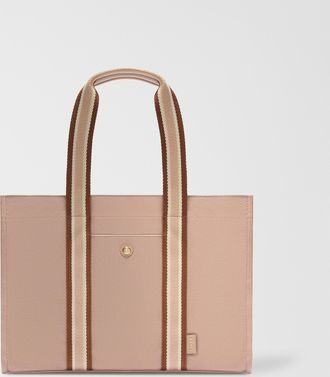 Furla Duna Borsa Shopping L Toni Anemone Pink Rosa Tessuto Canvas + Tessuto A Righe Donna