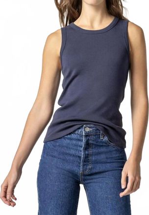 Lilla P Jewel Tank Top In Dark Navy