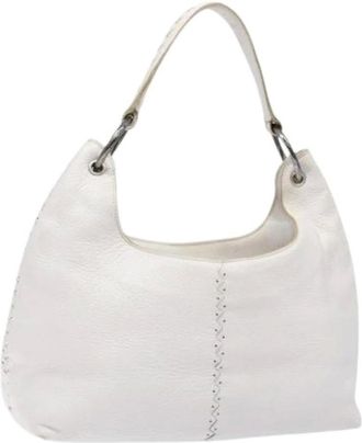 Bottega Veneta Pre-owned Shoulder Bags, female, White, Size: ONE SIZE Pre-owned Vintage Shoulder Bag