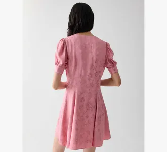 Kate Spade New York Fluid Jacquard Puff Sleeve Mini Dress