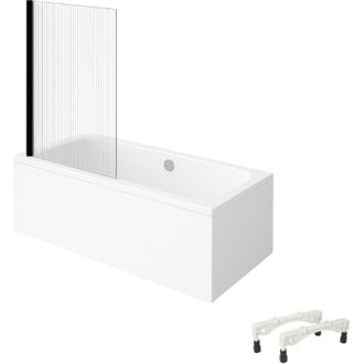 Villeroy & Boch Ba&ntilde;era Recta Villeroy & Boch Architectura Con Patas Acr&iacute;lica 180 X 80 Cm + Mampara De Ba&ntilde;era Izquierda Aurys Raywall Cromada