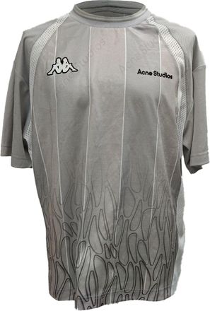 Acne Studios X Kappa Logo T-Shirt in Grey Polyester