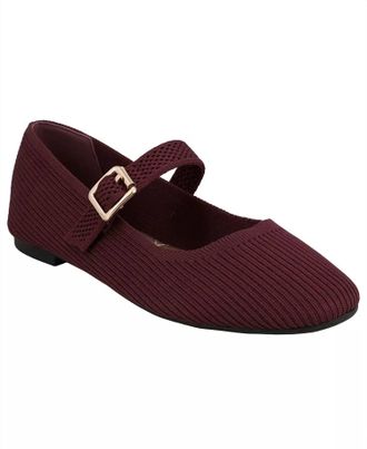 Mia Womens Brita Knit Mary Jane Shoes In Burgundy