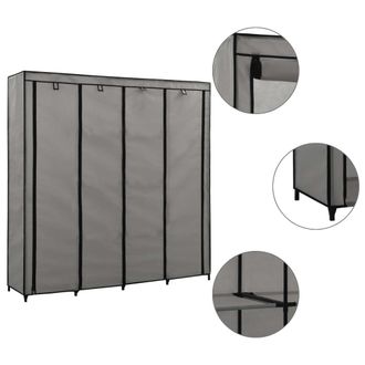 vidaXL Armario Con 4 Compartimentos Gris 175x45x170 Cm Vidaxl