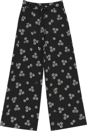 Max Mara Veliero Wijde Broek - Dames - Wijde Broeken - Zwart - S - Polyester - Broeken