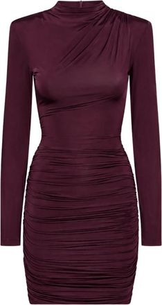 Rotate Drapey Mini Jurk - Dames - Feestkleedjes - Bruin - 2XS - Kleedjes