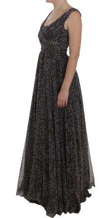 Dolce & Gabbana Womens Dark Silk Shift Gown Full Length Dress