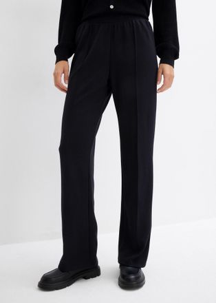 Bonprix Sweathose BONPRIX, Damen, Gr. 48/50 (XL), N-Gr, schwarz (l&auml;nge: regul&auml;r), Sweatware, Obermaterial: 48% Polyester, 48% Viskose, 4% Elasthan, regular fi