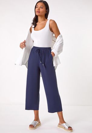 Roman Cropped Linen Mix Trouser