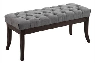 Clp Clp - Taburete Recibidor Ramses En Tela & Madera Oscura Gris 100 Cm