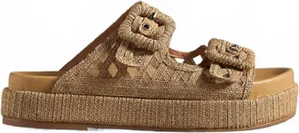 Bibi Lou Womens Raffia Slides In Natural