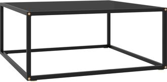 vidaXL Vidaxl - Mesa De Centro Negra Con Vidrio Negro 80x80x35 Cm