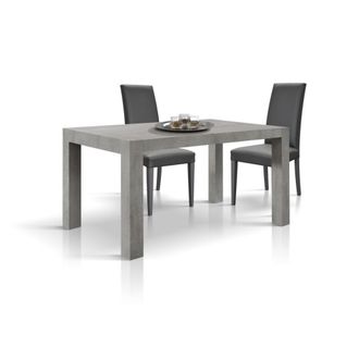 Konte Design Mesa gris efecto cemento extensible 140x90 cm - 220x90 cm
