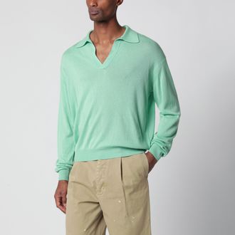 Auralee Polo Skipper in cashmere e seta verde menta