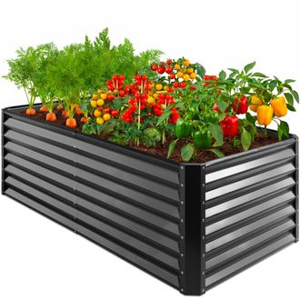 Best Choice Products 6x3x2ft Outdoor Metal Raised Garden Bed, Planter Box for Vegetables, Flowers, Herbs