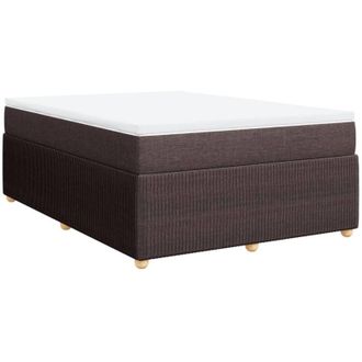vidaXL Vidaxl - Cama Box Spring Con Colch&oacute;n Tela Marr&oacute;n Oscuro 160x200 Cm