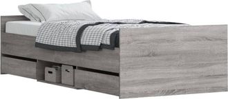 vidaXL Vidaxl - Estructura De Cama Con Cabecero Piecero Gris Sonoma 90x200 Cm