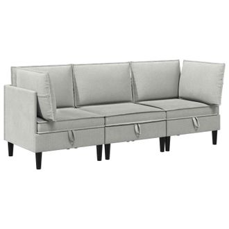 vidaXL Juego De Muebles De Sal&oacute;n 3 Uds. Gris Claro Tela Vidaxl