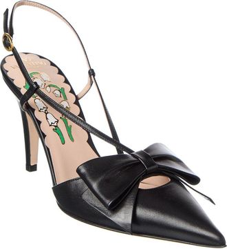 Valentino Bowow 85 Leather Slingback Pump