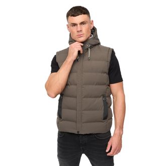 Crosshatch Mens Kampleys Embossed Padded Gilet (Deep Olive) - Forest Green - Size 2XL