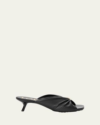 Loewe x Paulas Ibiza 45mm Pebble Soft Leather Slide Sandals