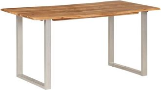 vidaXL Dining Table 154x80x76 cm Solid Acacia Wood Vidaxl