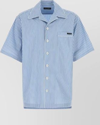 Dolce & Gabbana poplin shirt short sleeves striped collar pocket