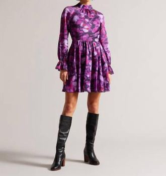 Ted Baker Elastic Cuffed Mini Skirt Dress In Purple