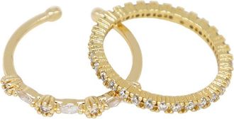 Ettika 18K Plated Crystal Stackable Set Of Rings