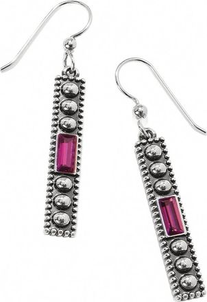 Brighton Womens Pretty Tough Gem French Wire Earrings In Silver-Amethyst