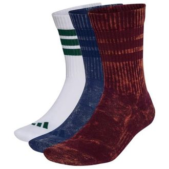 adidas 3 Stripes Cushioned Crew Stone Wash 3 Pair Pack Multifunktionssocken f&uuml;r Herren | rot
