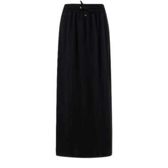 Herno Maxi Skirts, female, Black, Size: S Satin Skirt